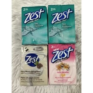 Pack of 8 Zest Indulgence Deodorant Bar Soap 3.2 oz  Lush Orchid & Almond Aqua